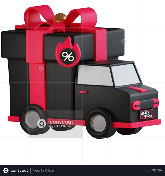 Black friday delivery  3D Icon