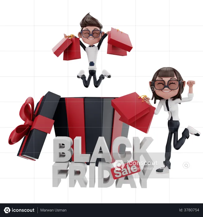 Black Friday Discount  3D Illustration