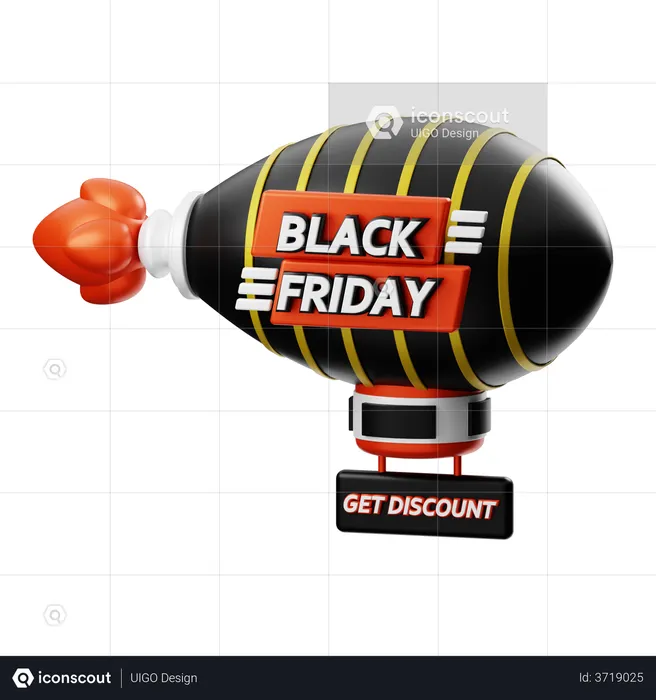 Black Friday Discount  3D Illustration
