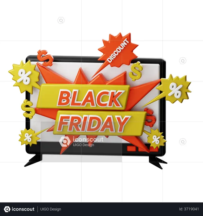 Black Friday Discount  3D Illustration