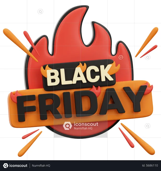 Black Friday Fire  3D Icon