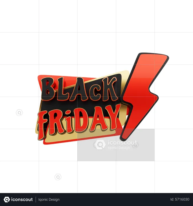 Black Friday Flash Sale  3D Icon