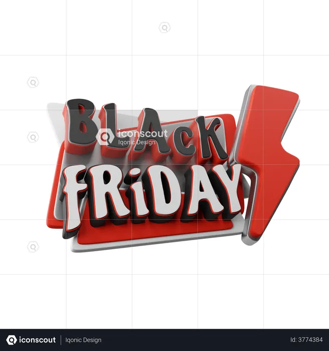 Black Friday Flash Sale  3D Illustration