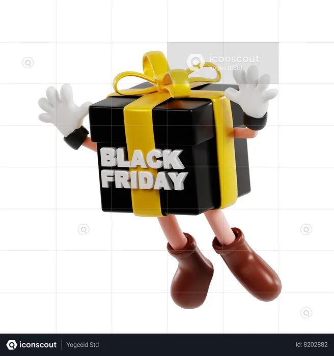 Black Friday Gift Character  3D Illustration