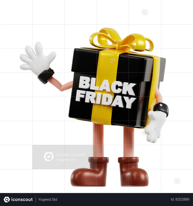 Black Friday Gift Character Weaving Hand  3D Illustration