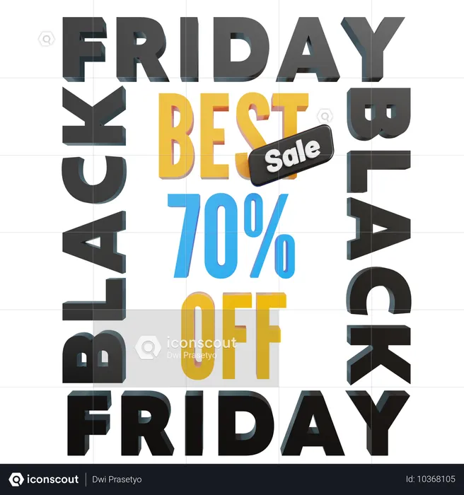 Grande liquidação de black friday 70%  3D Icon