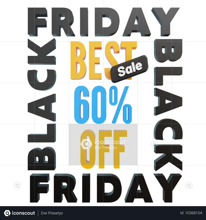 Großer Ausverkauf am Black Friday -60 %  3D Icon