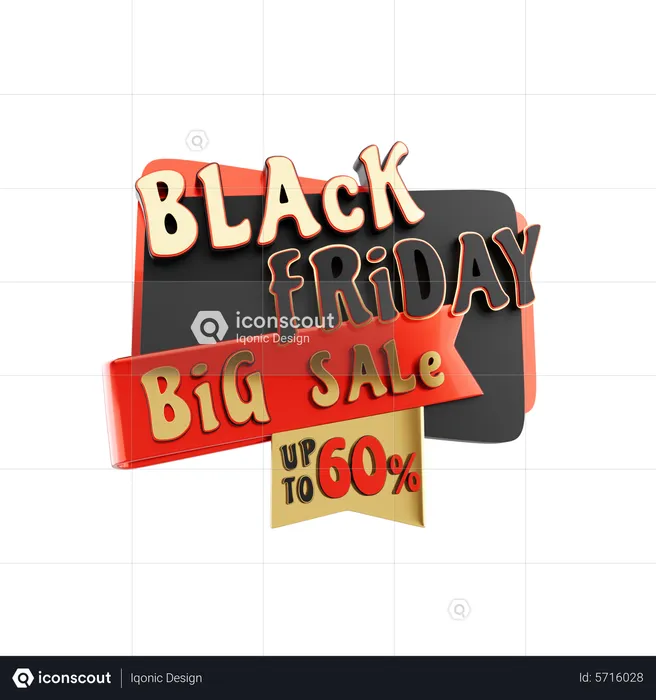 Großer Ausverkauf am Black Friday  3D Icon