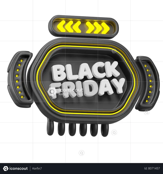 Black Friday Label  3D Icon