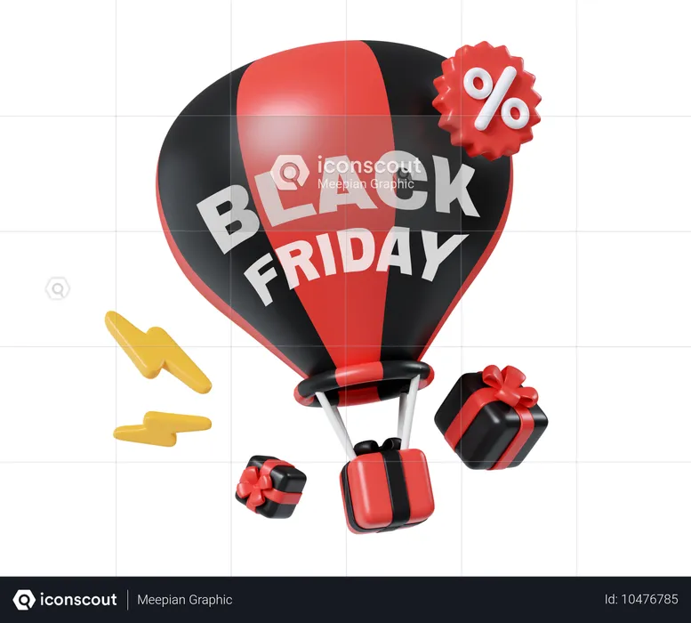 Parachute du vendredi noir  3D Icon