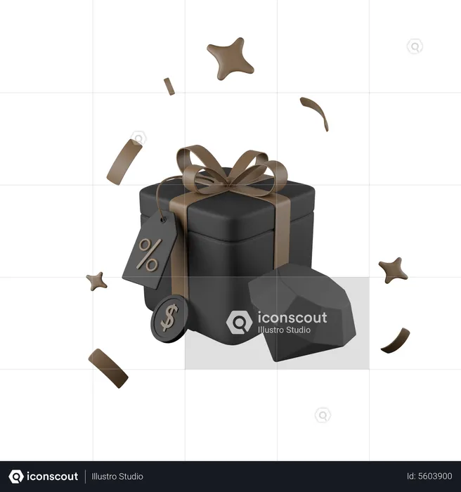Black Friday Premium Gift  3D Icon