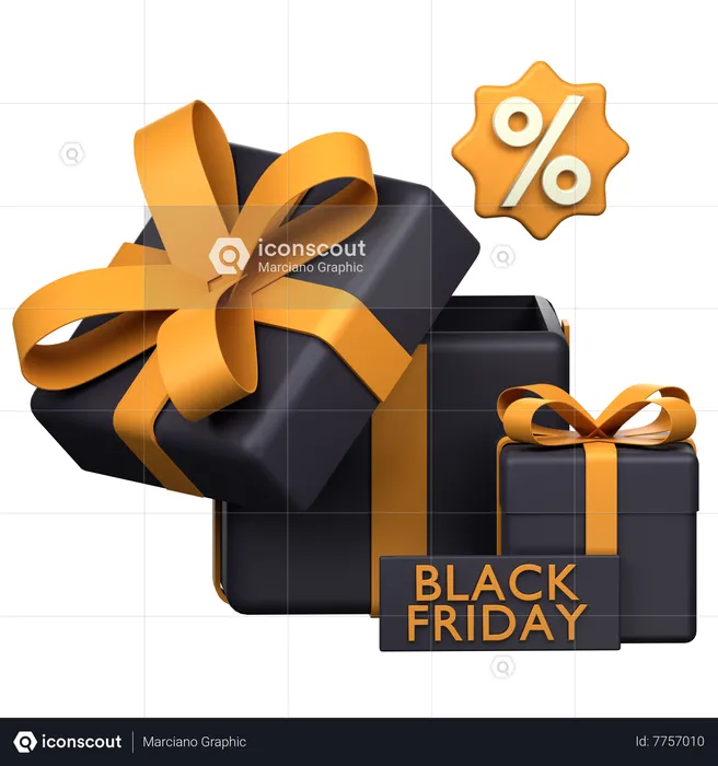 Black Friday Premium Gift  3D Icon