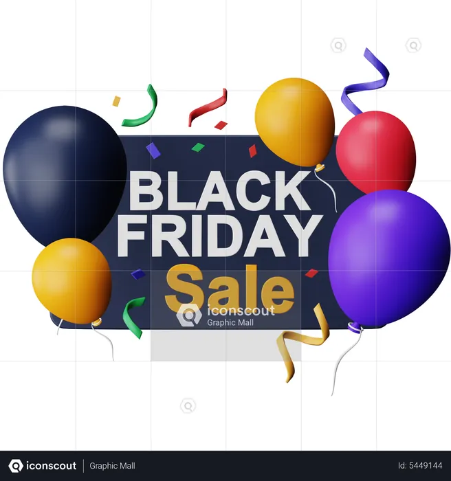 Black Friday Rabatt nur heute  3D Icon