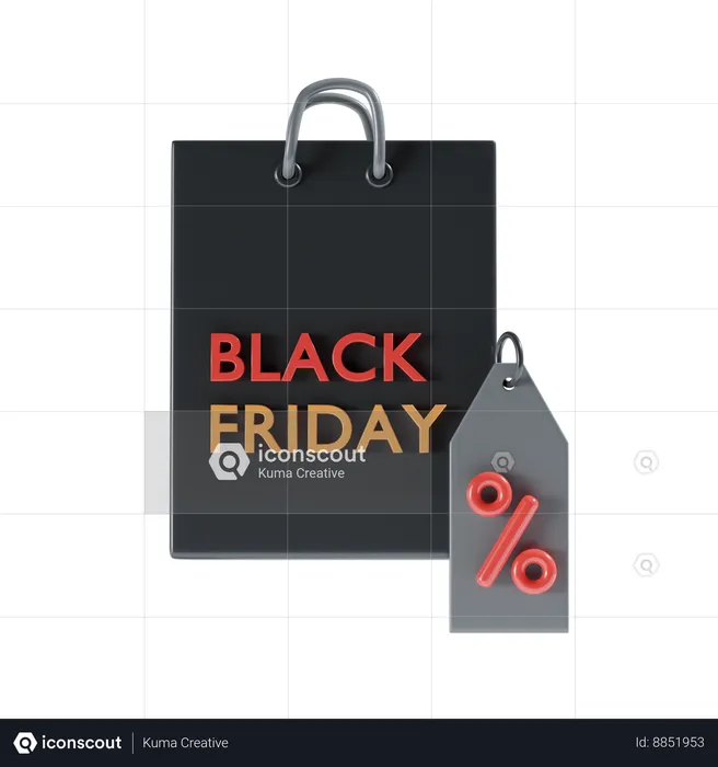 Black friday sale  3D Illustration