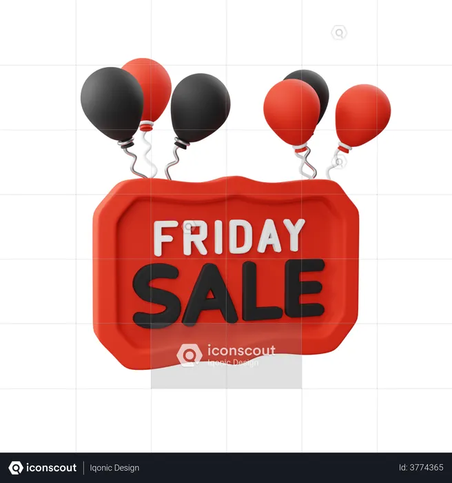 Black Friday Sale  3D Illustration