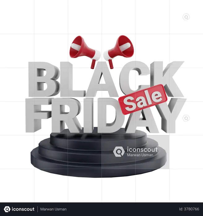 Black Friday Sale  3D Illustration