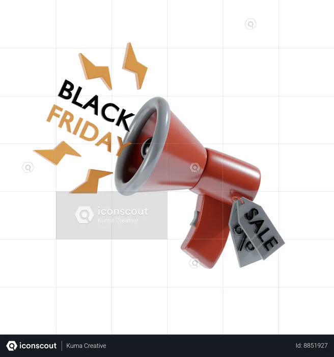 Black friday sale announcement  3D Illustration