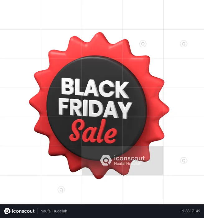 Black Friday Sale Badge  3D Icon