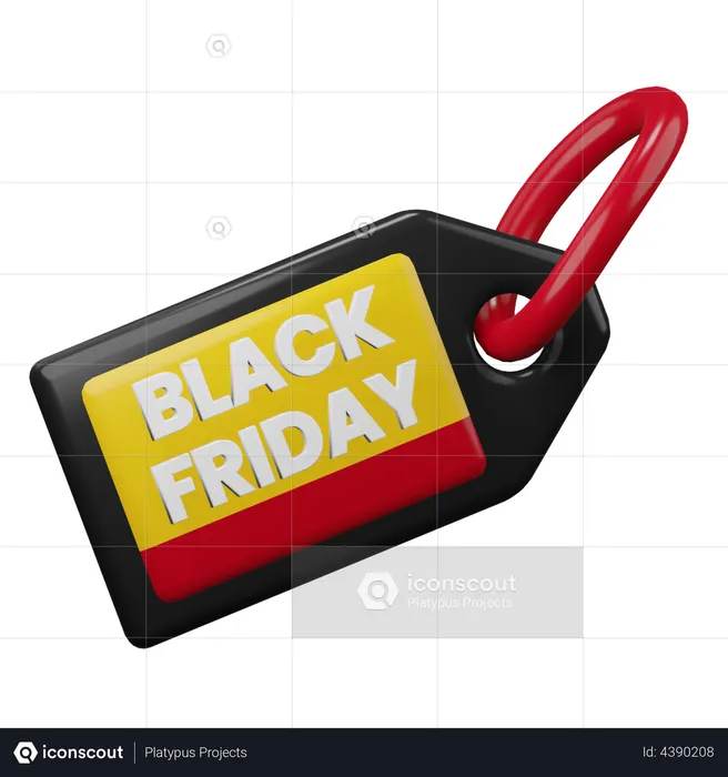 Black Friday Sale Tag  3D Illustration