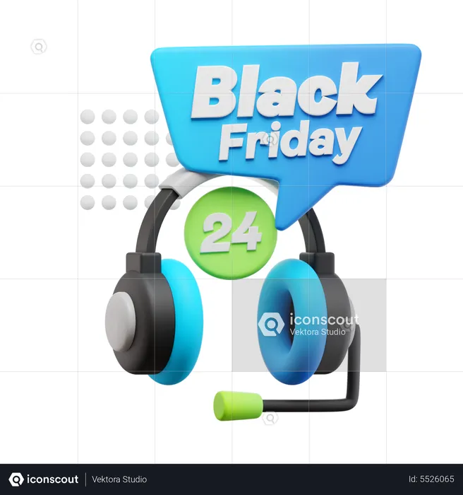 Servicio al cliente de viernes negro  3D Icon