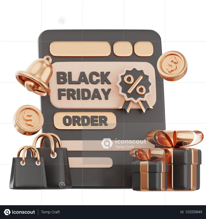 Einkaufen am Black Friday  3D Icon