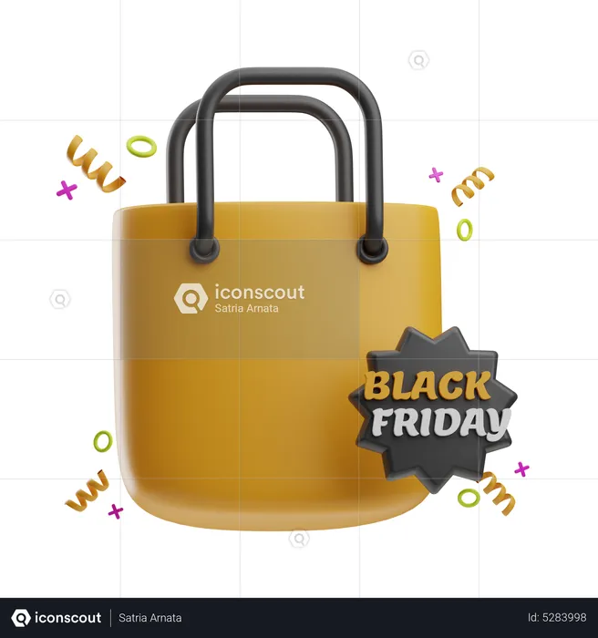 Black Friday Shopping  3D Icon