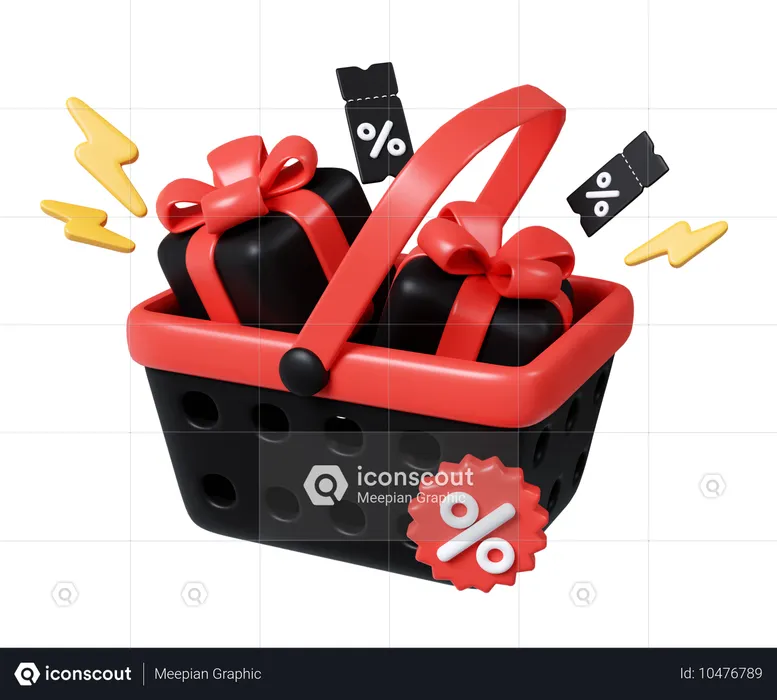 Black Friday Shopping  3D Icon