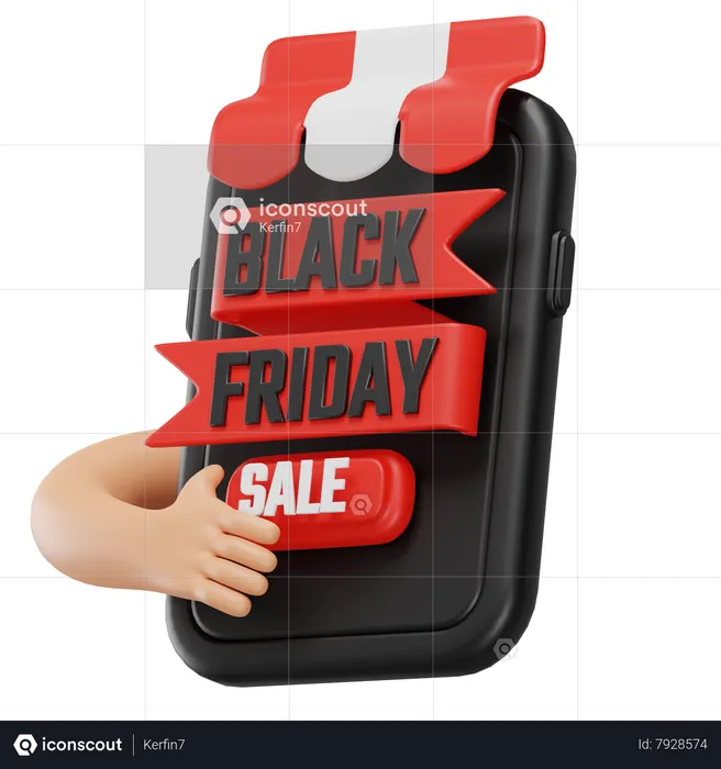 Black Friday Shopping  3D Icon