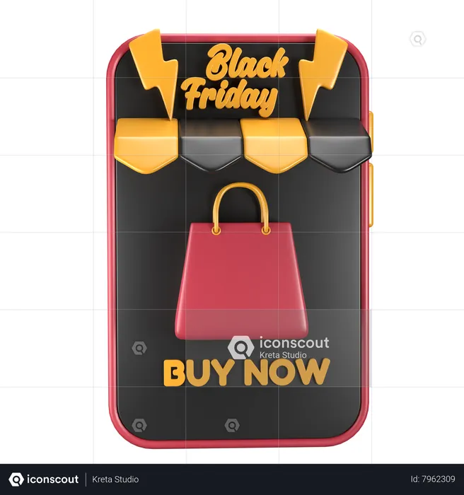 Black Friday Shopping  3D Icon