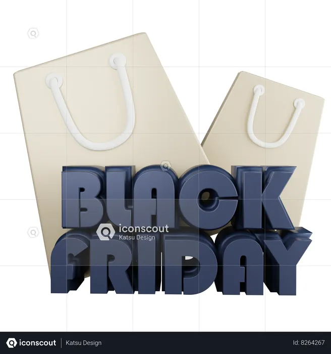 Black Friday Shopping  3D Icon