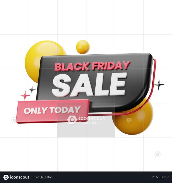 Black Friday Sticker  3D Icon