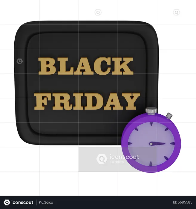 Black friday stopwatch  3D Icon