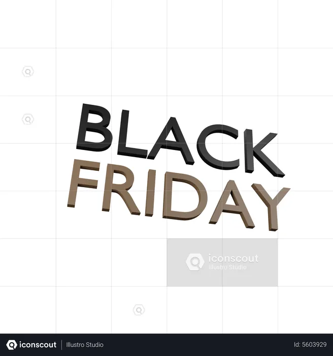 Black Friday Text  3D Icon