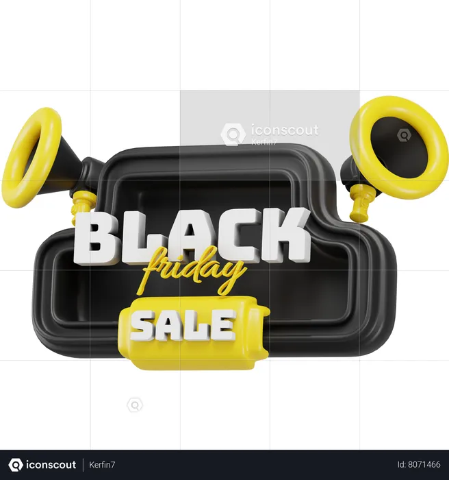 Black Friday With Megaphone  3D Icon