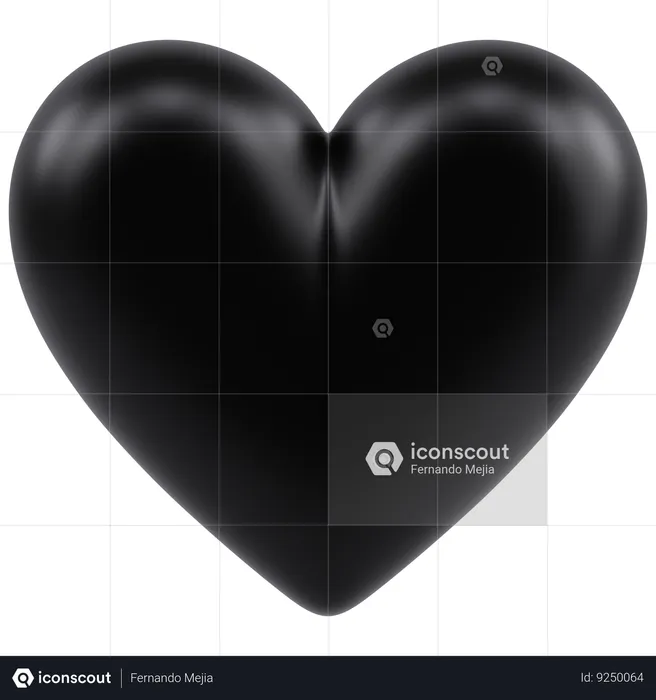 Black Heart Emoji Emoji 3D Icon