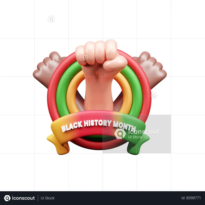 Black History Month Banner  3D Icon
