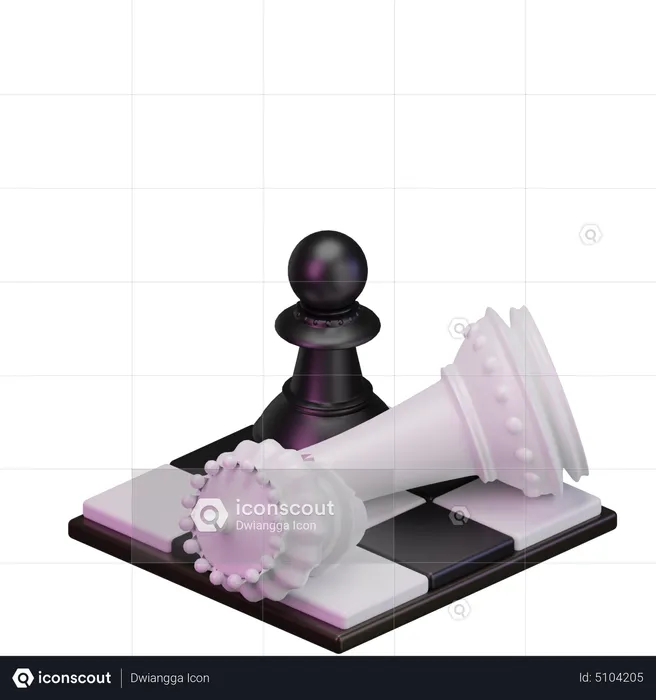 Black King kill White pawn  3D Icon