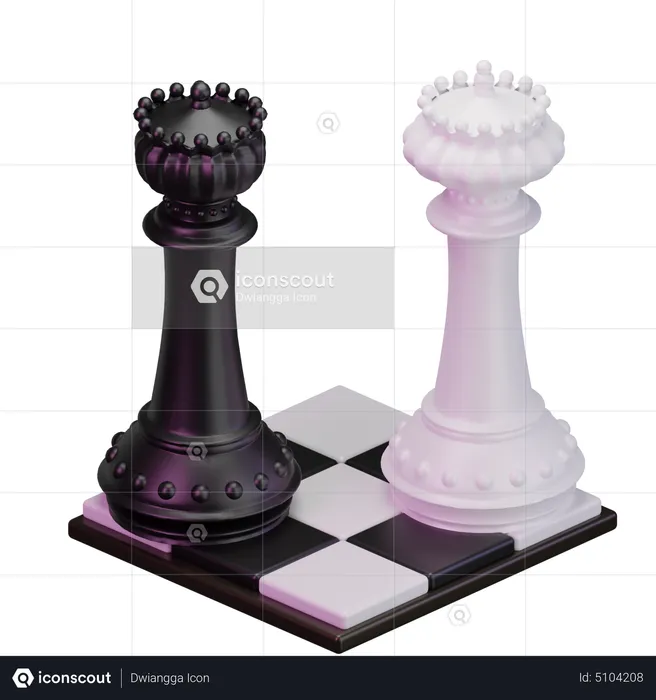 Black King vs White King  3D Icon