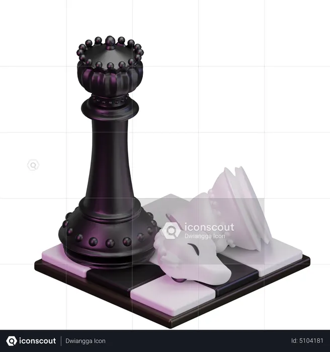 Black Knight kill White King  3D Icon