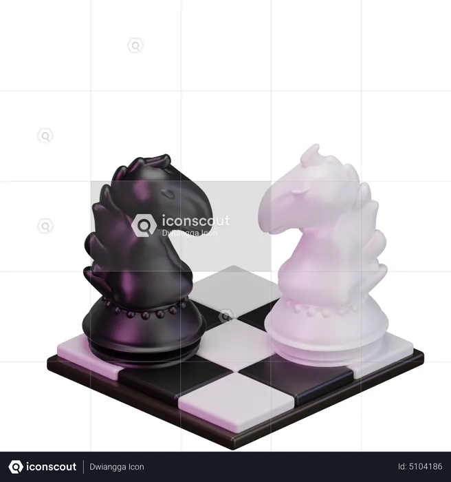 Black Knight vs White Knight  3D Icon