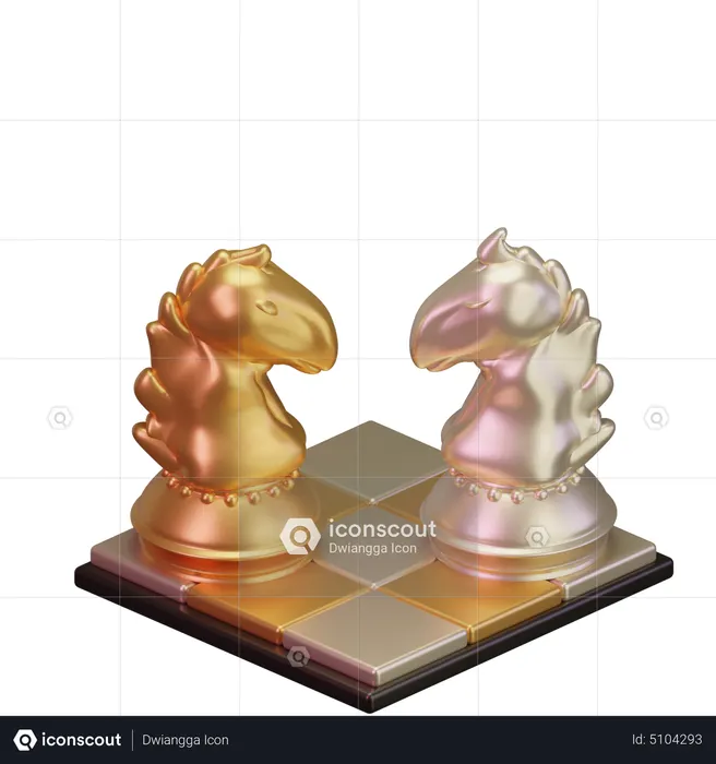 Black Knight vs White Knight  3D Icon