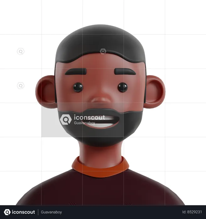 Black Man  3D Icon