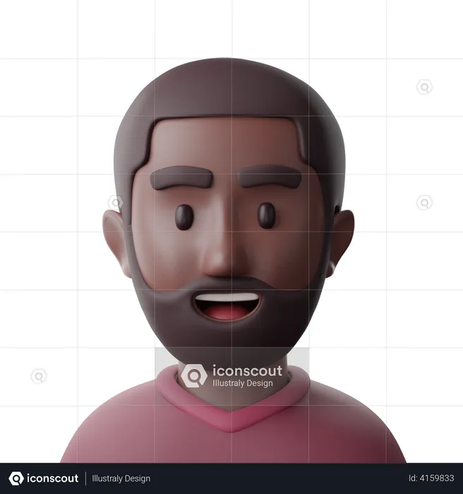 Black Man  3D Icon