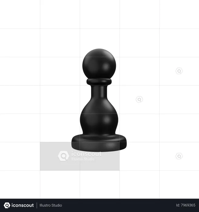 Black Pawn  3D Icon
