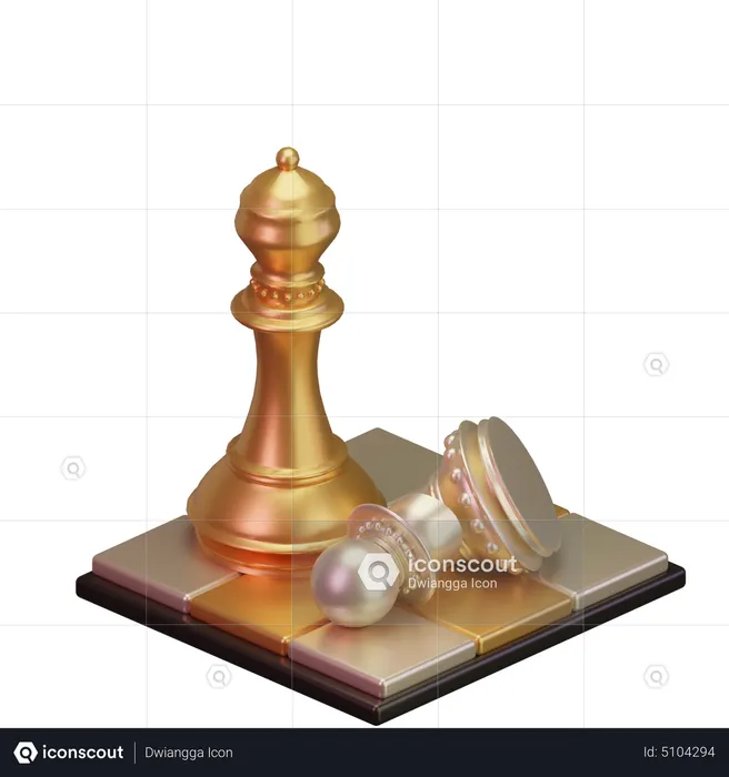 Black pawn kill White Bishop  3D Icon