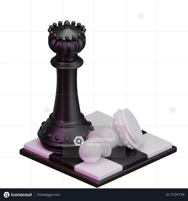 Black pawn kill White King  3D Icon
