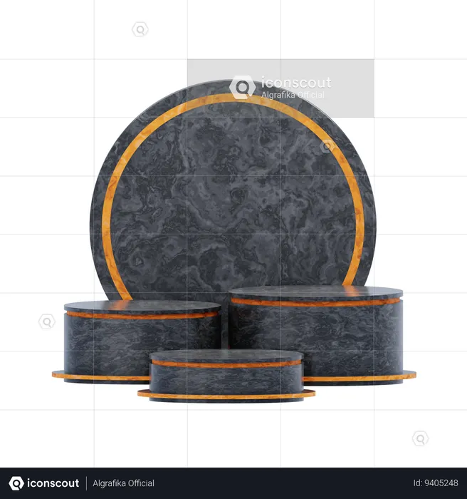 Black Podium Aesthetic  3D Icon
