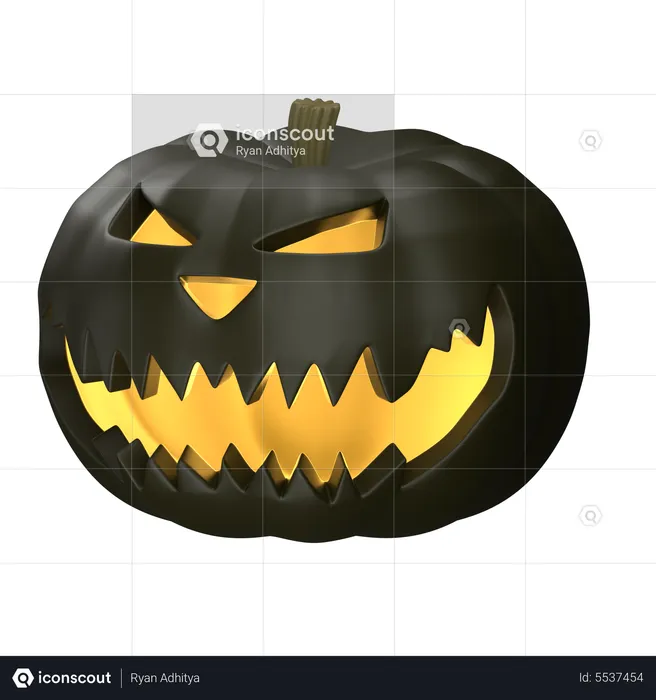Black Pumpkin  3D Icon