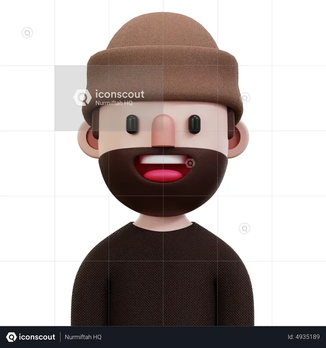 Black Shirt Man  3D Icon