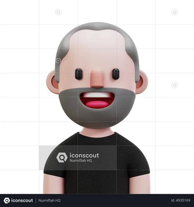 Black Shirt Man  3D Icon